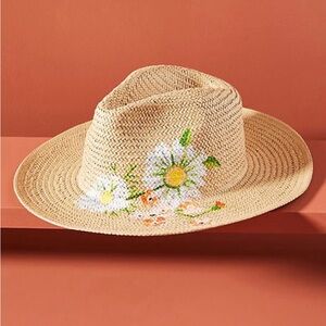 Floral Hand Painted Straw Hat